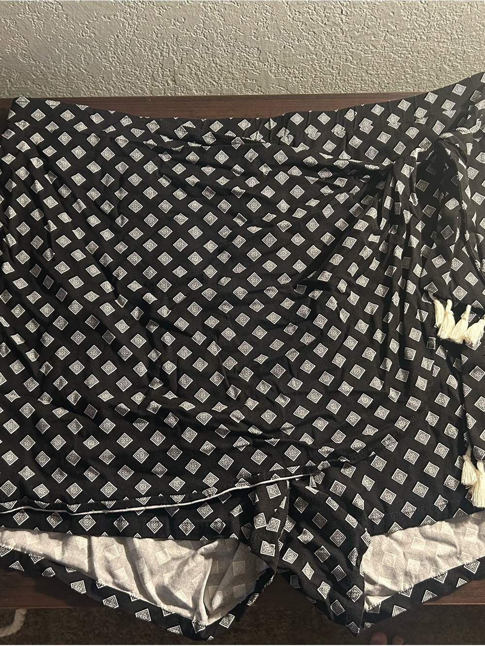 torrid Black Swim Sarong with White Diamond Print